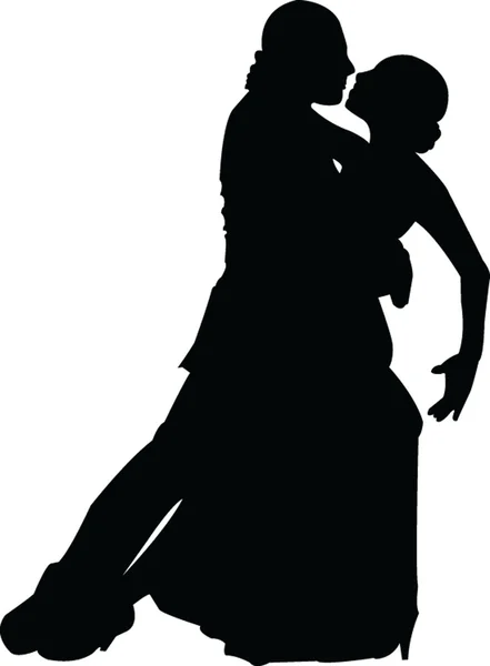Silhouette couple tango — Image vectorielle