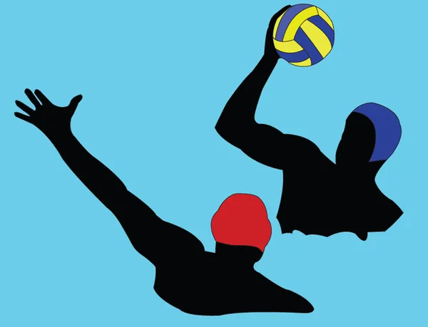 Water polo silhouette — Stock Vector