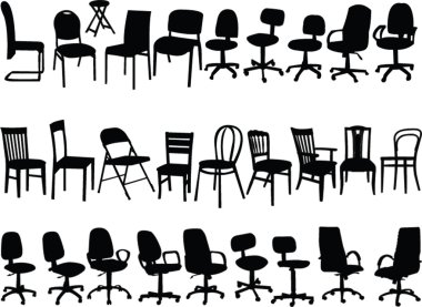 Big collection of chairs clipart