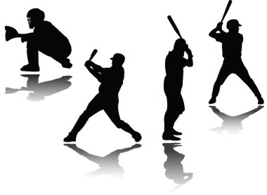 Baseball player with shadow clipart