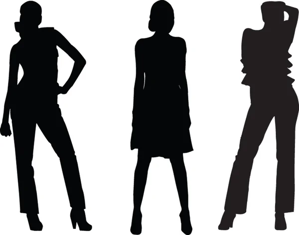 Girls fashion silhouette — Stock Vector