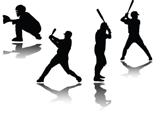 Baseball player with shadow — Stock Vector
