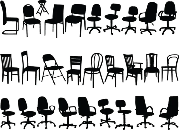 Gran colección de sillas — Archivo Imágenes Vectoriales