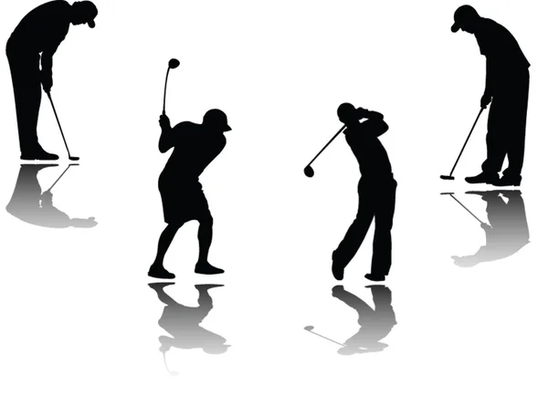Golf player with shadow — Stock Vector