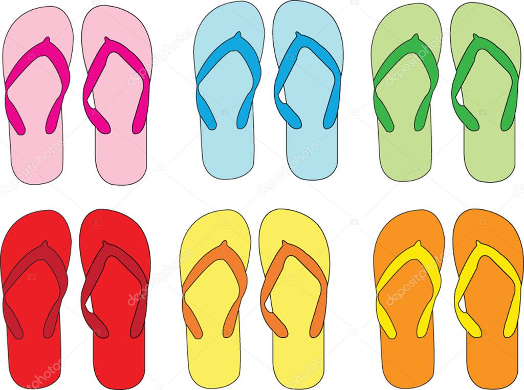 Summer slippers — Stock Vector © violeta #2302975