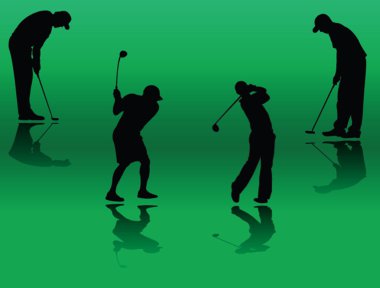 Golf player silhouette clipart