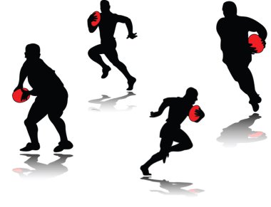 Rugby player with shadow clipart