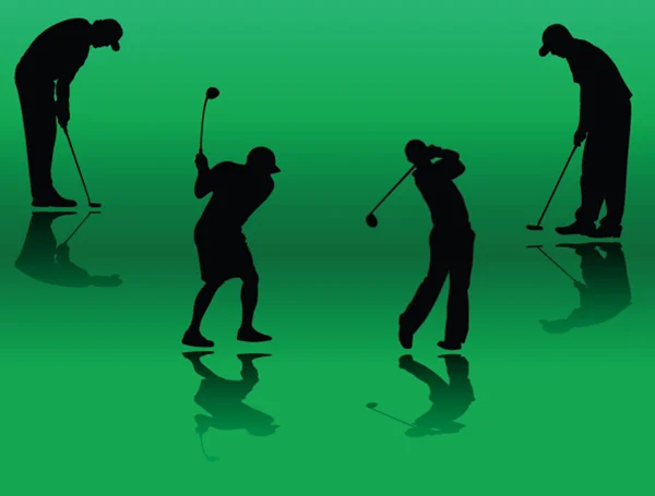 Golf spelare siluett — Stock vektor