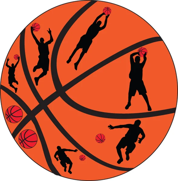 Баскетболіст у м'ячі — стоковий вектор