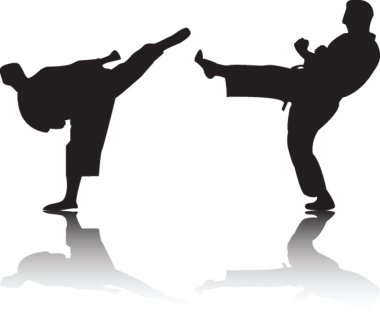 Karate fighters clipart