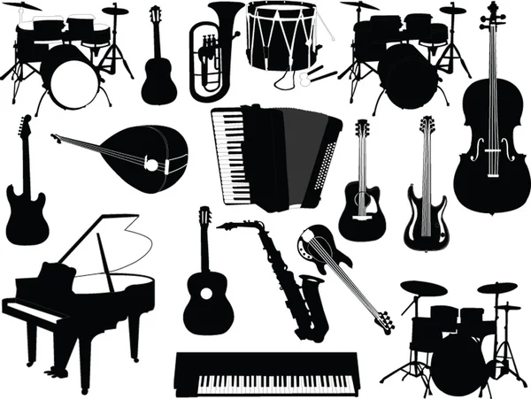 Coleção de instrumentos musicais —  Vetores de Stock