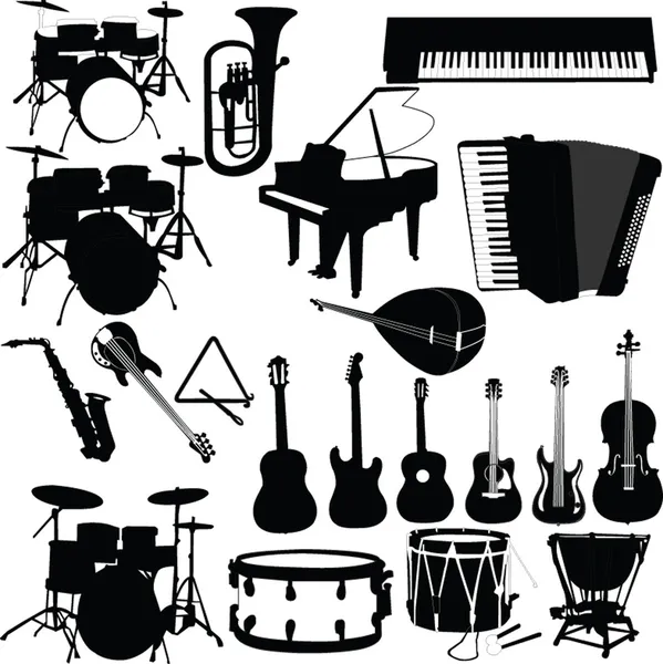 Instrumentos musicales — Archivo Imágenes Vectoriales