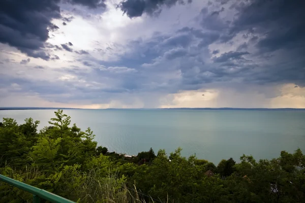Storm over the lake Balaton — Stock Photo, Image