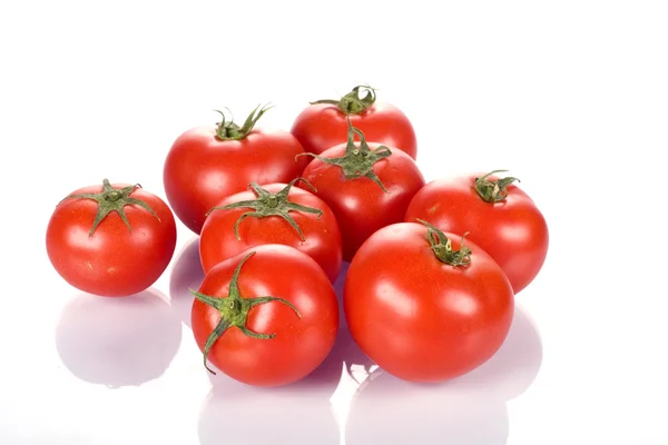 Perfecte verse rode natte tomaten Stockfoto
