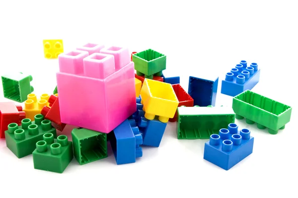 Mattoni giocattolo di plastica — Foto Stock