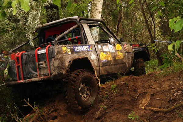 stock image 4x4 action through a huge mud hole.