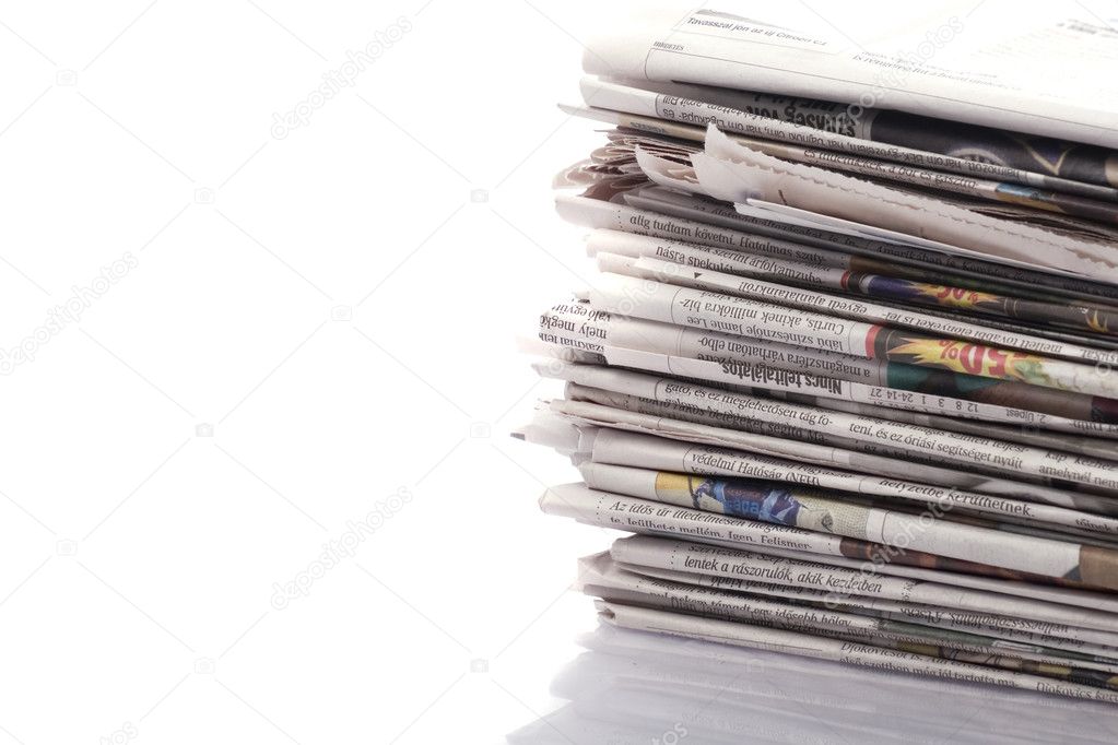 Old newspapers and magazines on a pile