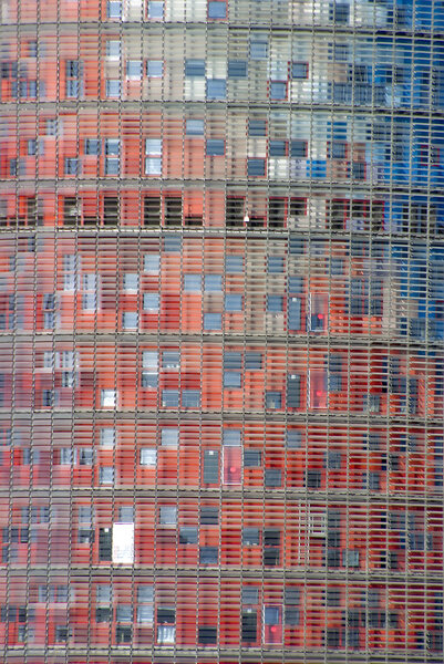 Office windows at Agbar Tower, Barcelona, Spain