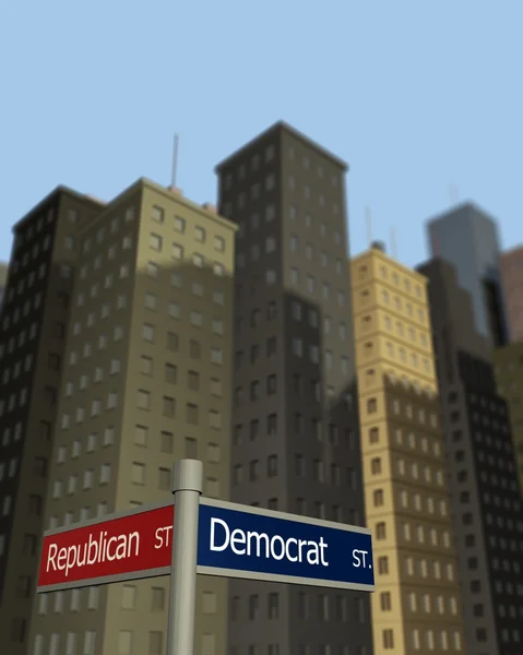 Ulice demokrat a republikán — Stock fotografie