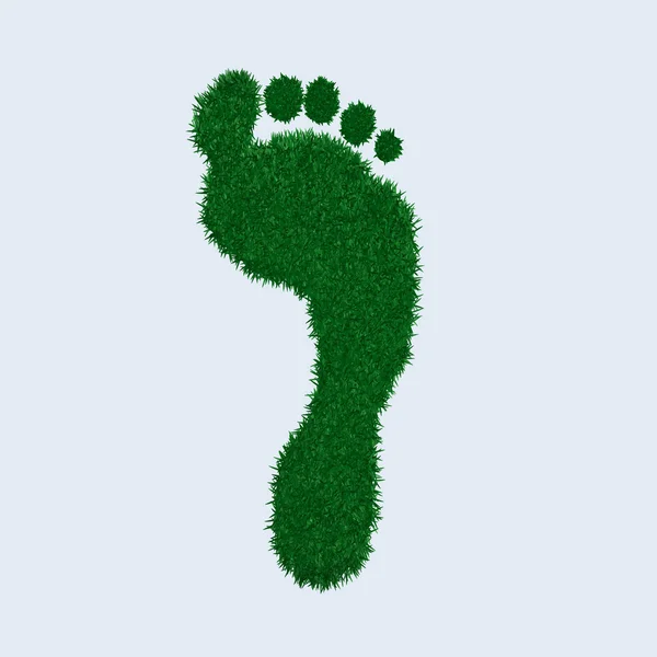 Groen gras voetafdruk — Stockfoto
