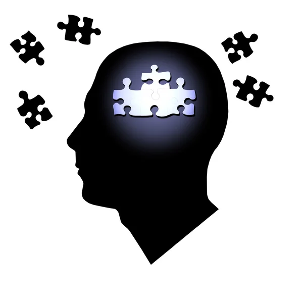 Puzzle cervello — Foto Stock