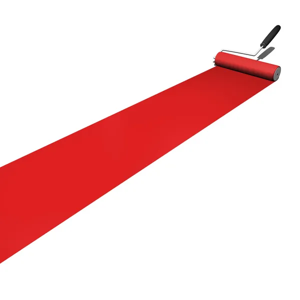 Red Paint Roller — Stock Photo, Image