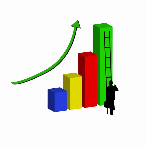 Gráfico de barra de negocios — Vector de stock