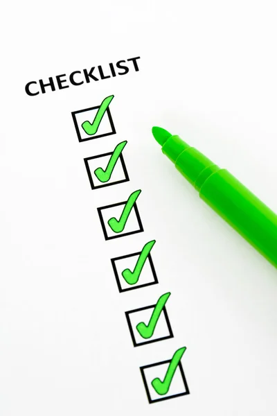 Green checklist — Stock Photo, Image