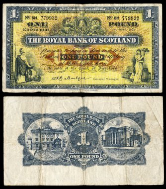 Old Scottish bank note clipart