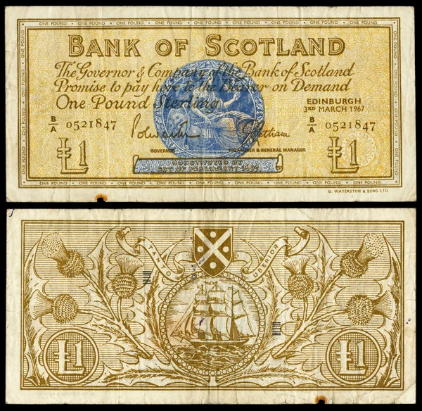 Oude Schotse bank nota — Stockfoto