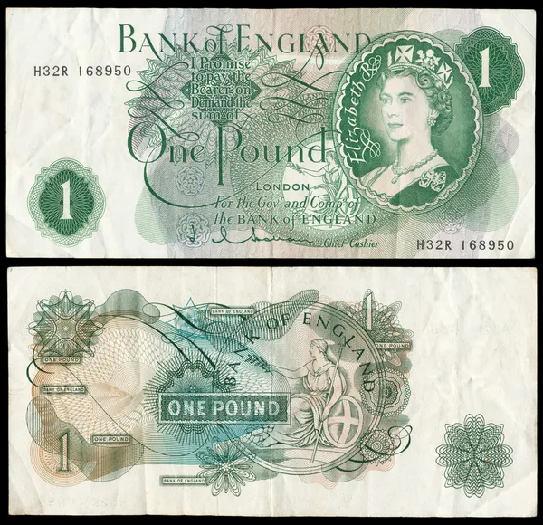 Stary angielski banknotów — Zdjęcie stockowe
