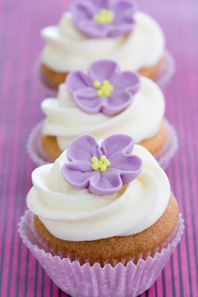 Paarse cupcakes — Stockfoto