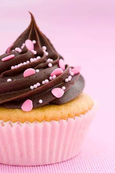 Rosa choklad cupcake — Stockfoto