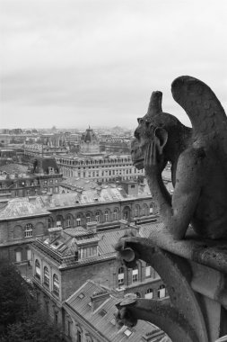 Gargoyle overlooking Paris clipart