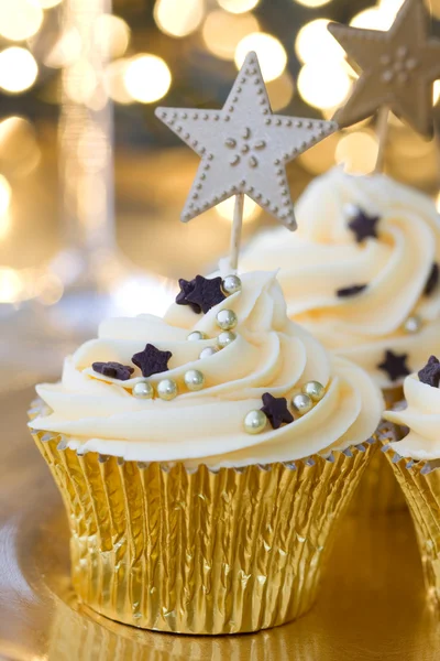 Cupcakes celebración de Año Nuevo — Foto de Stock