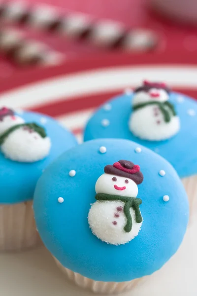 Gâteaux aux bonhommes de neige — Photo
