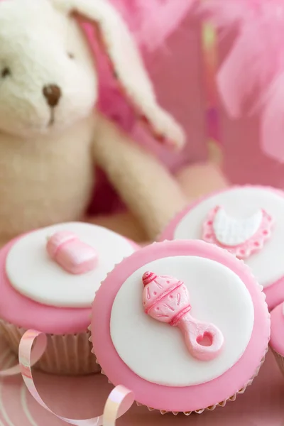 Cupcakes för en baby dusch — Stockfoto