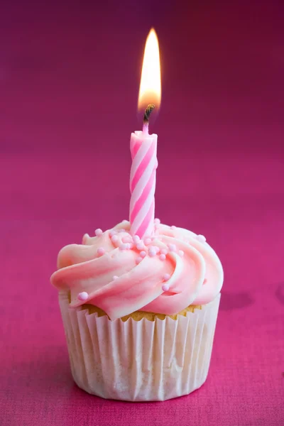 Mini birthday cupcake Stock Photo