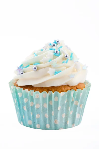 Blauwe cupcake — Stockfoto