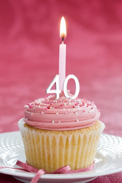 Čtyřicáté narozeniny cupcake — Stock fotografie
