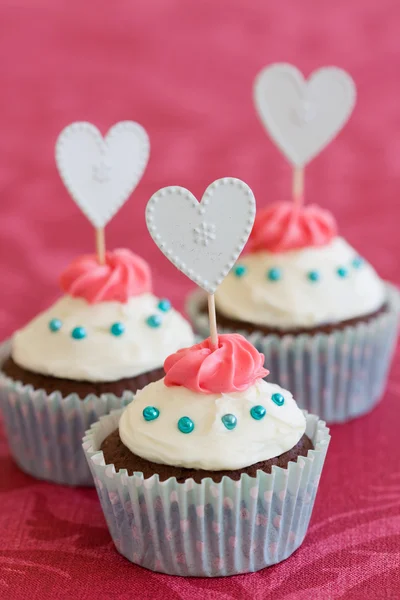 Alla hjärtans cupcakes — Stockfoto