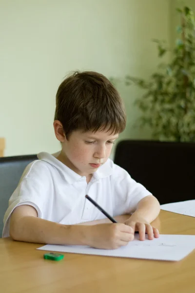 宿題をする少年 — ストック写真