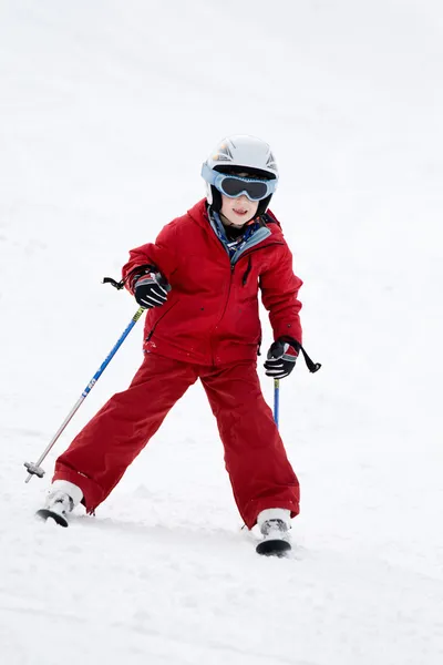 Gutt på ski – stockfoto