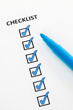 Blue checklist clipart