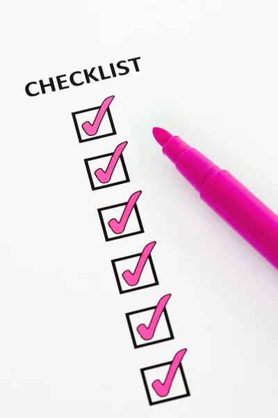 Pink checklist — Stock Photo, Image