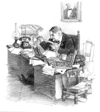 Businessman early 20 century clipart