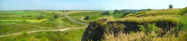 Panorama vast steppes clipart