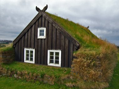 Icelandic turf house clipart