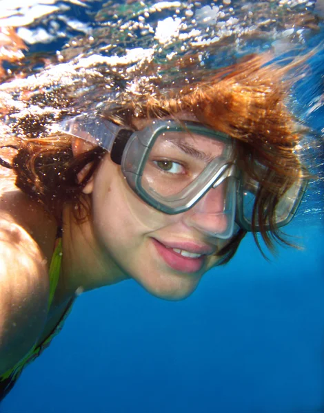 Podwodne portret kobiety — Zdjęcie stockowe