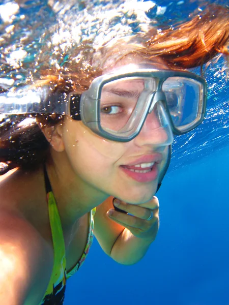 Podwodne portret kobiety — Zdjęcie stockowe